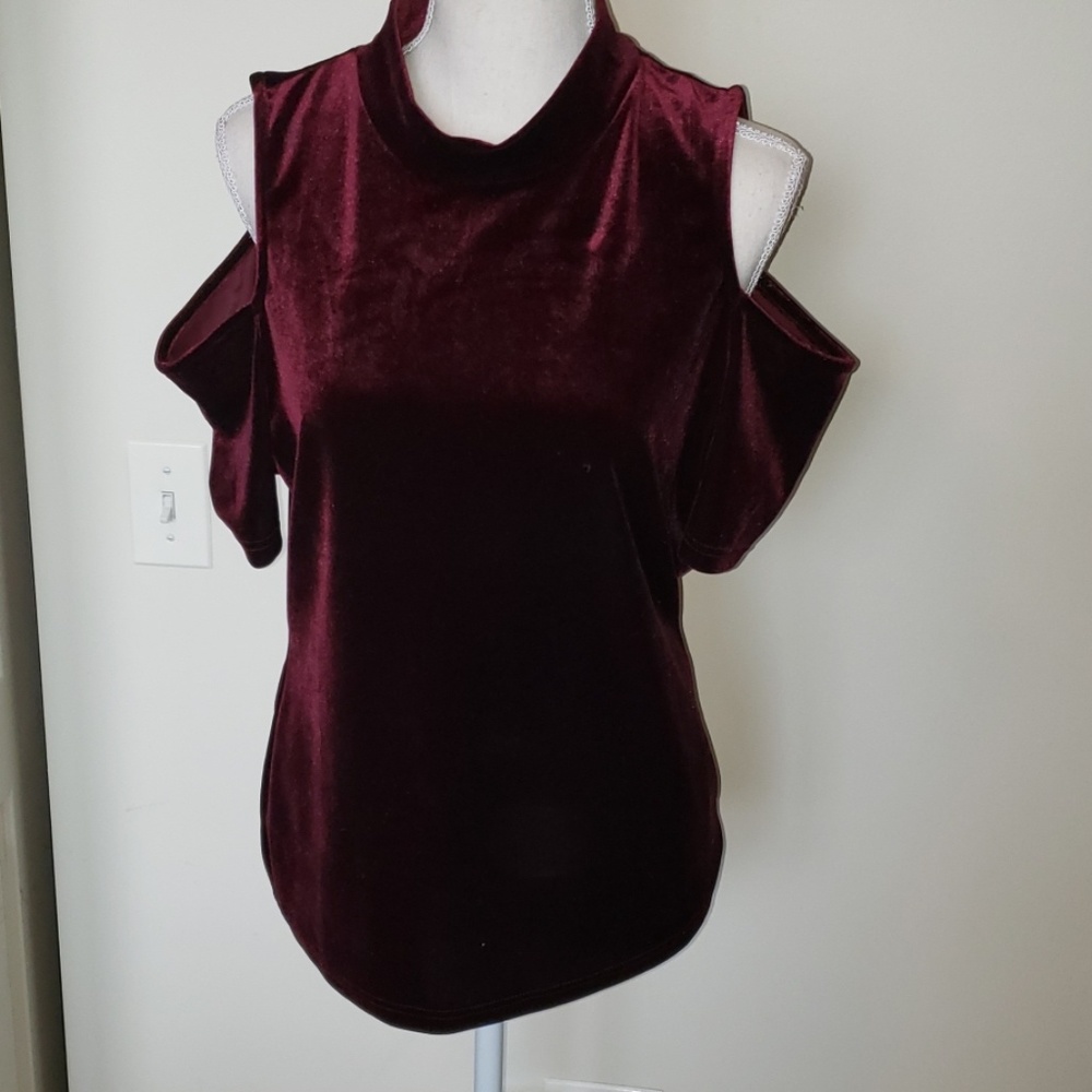 Venus cold shoylder velvet top